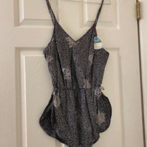 Black Floral Teddy in 100% Pure Silk